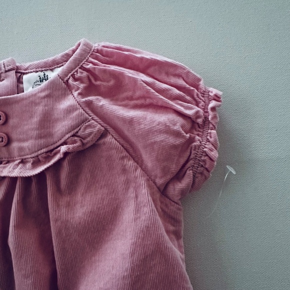 Disney 9-12 Months Baby Girl Minnie Mouse Pink Corduroy Romper Organic Cotton - Picture 3 of 5